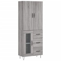 Highboard Grau Sonoma 69,5x34x180 cm Holzwerkstoff