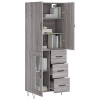 Highboard Grau Sonoma 69,5x34x180 cm Holzwerkstoff