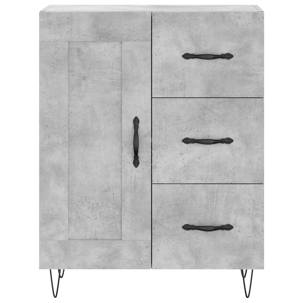 Highboard Betongrau 69,5x34x180 cm Holzwerkstoff