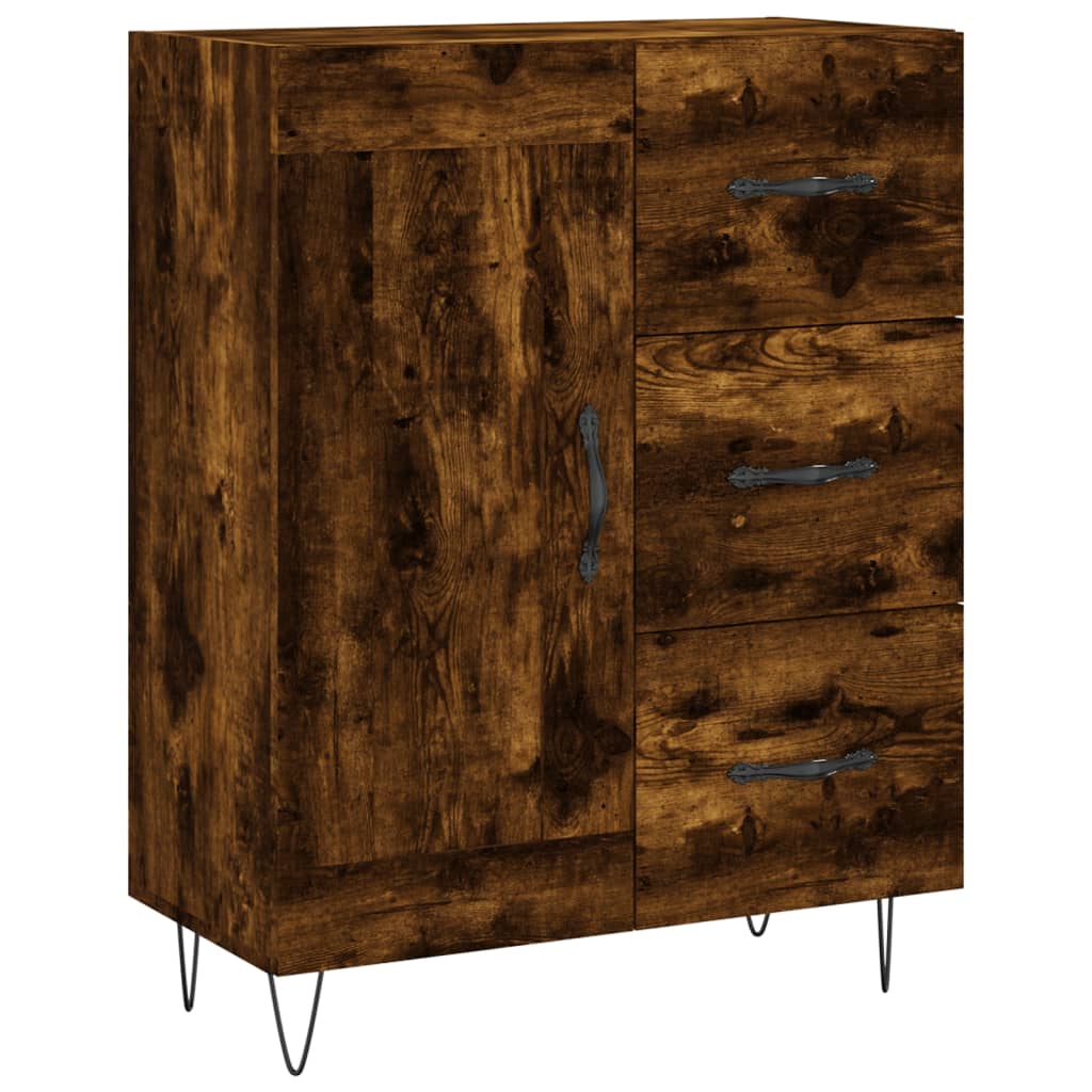 Highboard Räuchereiche 69,5x34x180 cm Holzwerkstoff