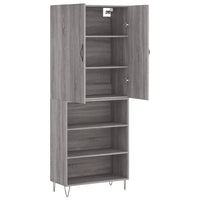 Highboard Grau Sonoma 69,5x34x180 cm Holzwerkstoff