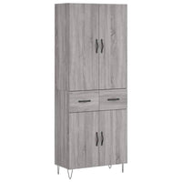 Highboard Grau Sonoma 69,5x34x180 cm Holzwerkstoff