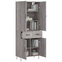 Highboard Grau Sonoma 69,5x34x180 cm Holzwerkstoff