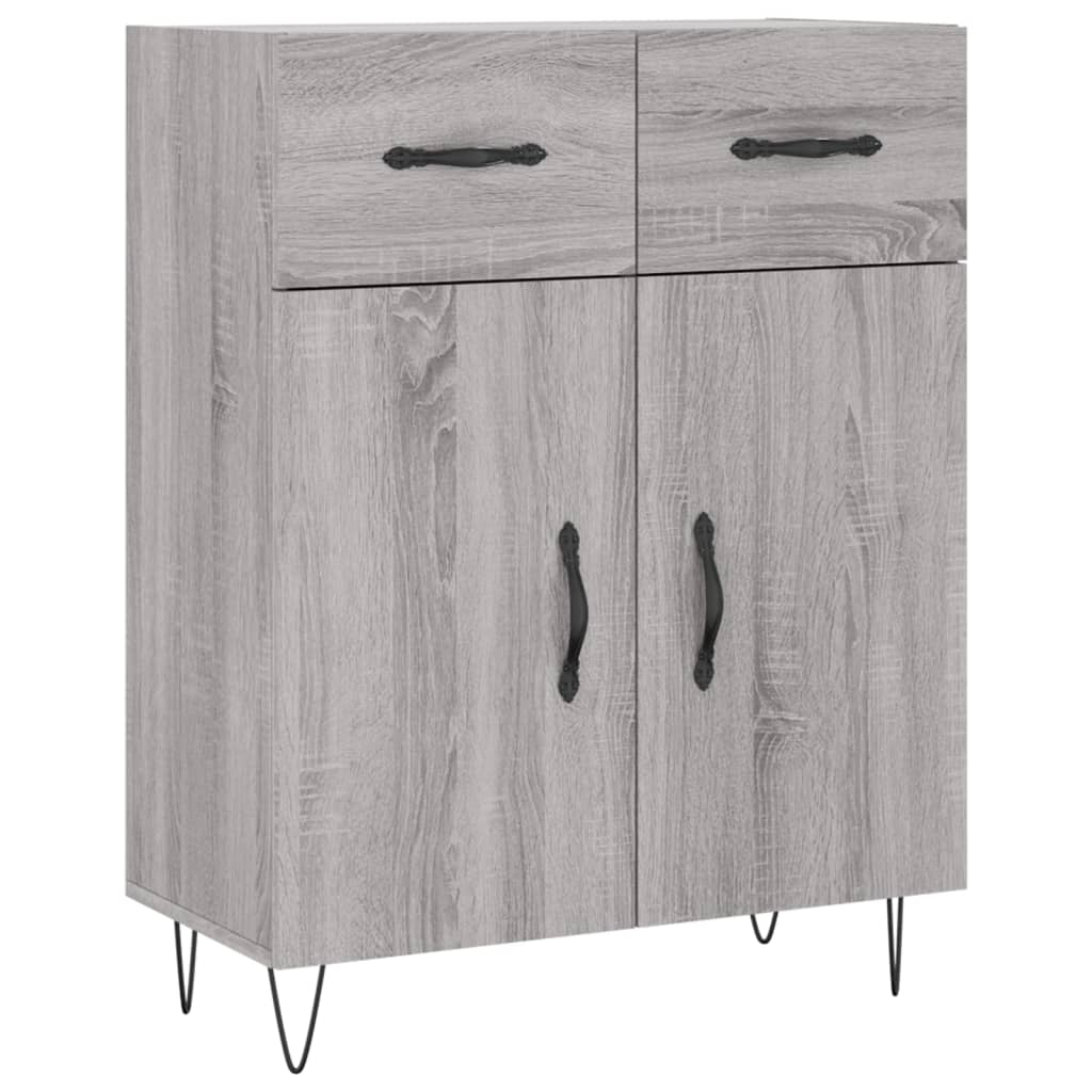 Highboard Grau Sonoma 69,5x34x180 cm Holzwerkstoff