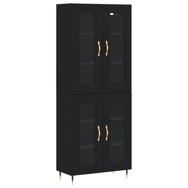 Highboard Schwarz 69,5x34x180 cm Holzwerkstoff