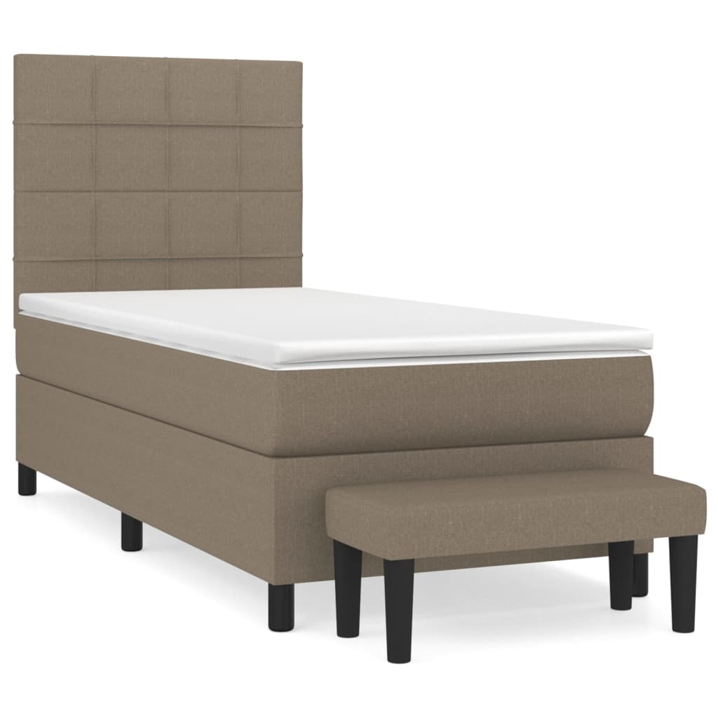 Boxspringbett mit Matratze Taupe 80x200 cm Stoff