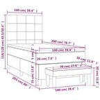 Boxspringbett mit Matratze Dunkelbraun 100x200 cm Stoff