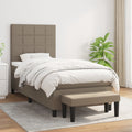 Boxspringbett mit Matratze Taupe 100x200 cm Stoff
