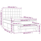 Boxspringbett mit Matratze Dunkelbraun 140x190 cm Stoff