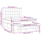 Boxspringbett mit Matratze Hellgrau 140x200 cm Stoff