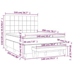 Boxspringbett mit Matratze Taupe 140x200 cm Stoff
