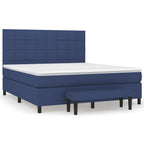 Boxspringbett mit Matratze Blau 180x200 cm Stoff