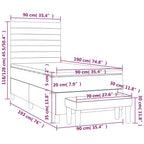 Boxspringbett mit Matratze Schwarz 90x190 cm Stoff