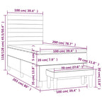 Boxspringbett mit Matratze Dunkelgrau 100x200 cm Stoff