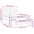 Boxspringbett mit Matratze Blau 140x200 cm Stoff