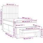 Boxspringbett mit Matratze Dunkelbraun 80x200 cm Stoff