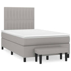 Boxspringbett mit Matratze Hellgrau 120x200 cm Stoff