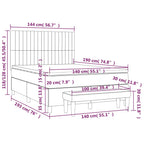 Boxspringbett mit Matratze Taupe 140x190 cm Stoff