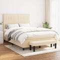 Boxspringbett mit Matratze Creme 140x200 cm Stoff