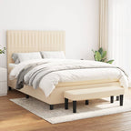 Boxspringbett mit Matratze Creme 140x200 cm Stoff
