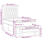 Boxspringbett mit Matratze Creme 90x190 cm Stoff