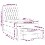 Boxspringbett mit Matratze Schwarz 100x200 cm Stoff