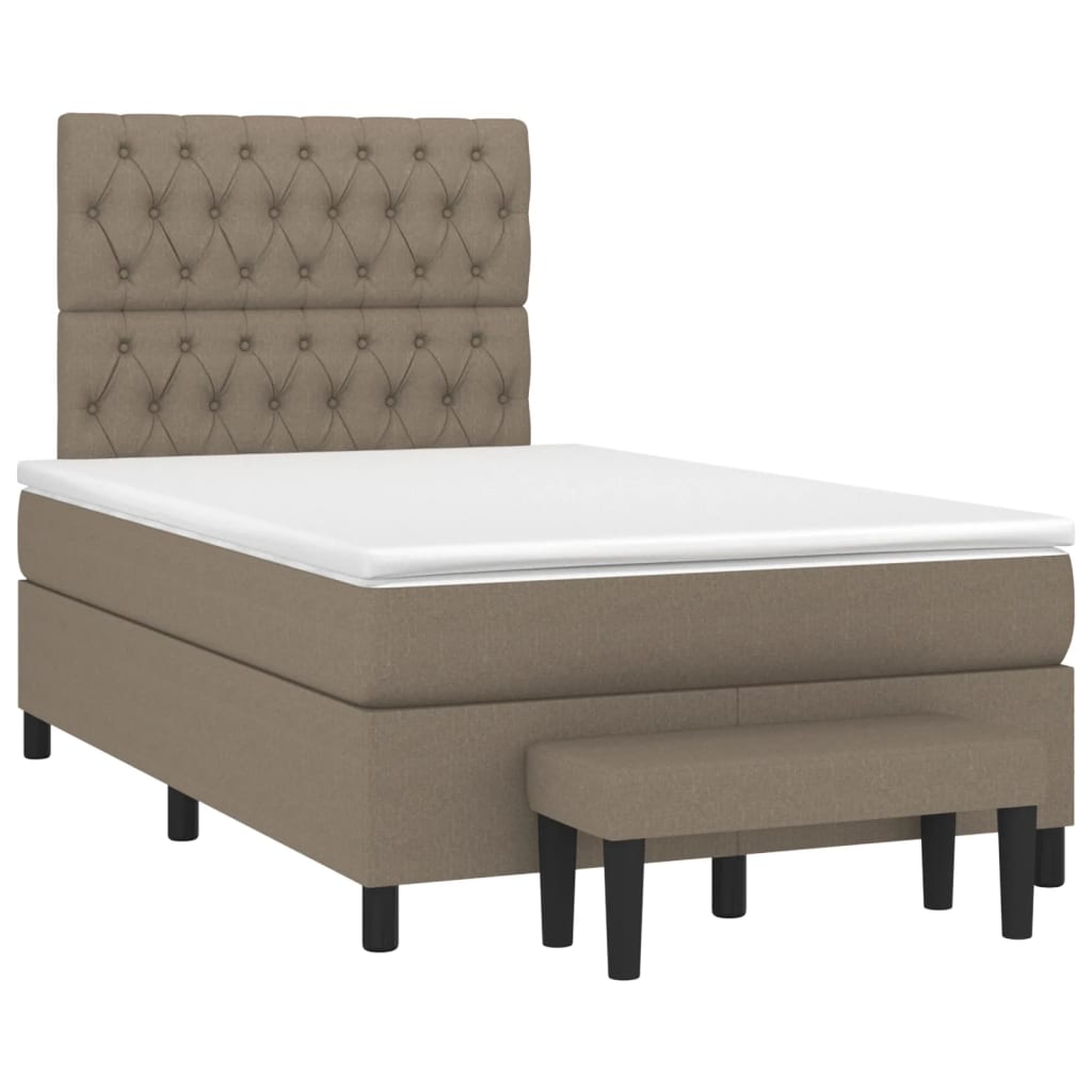 Boxspringbett mit Matratze Taupe 120x200 cm Stoff