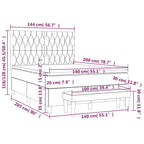 Boxspringbett mit Matratze Schwarz 140x200 cm Stoff