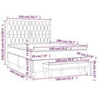 Boxspringbett mit Matratze Dunkelbraun 140x200 cm Stoff