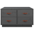 Couchtisch Grau 80x80x45 cm Massivholz Kiefer