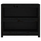 Bücherregal Schwarz 80x35x68 cm Massivholz Kiefer