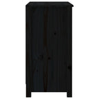 Bücherregal Schwarz 80x35x68 cm Massivholz Kiefer