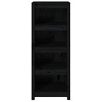 Bücherregal Schwarz 50x35x125,5 cm Massivholz Kiefer