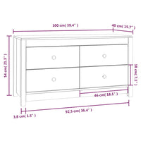 Beistellschrank Weiß 100x40x54 cm Massivholz Kiefer