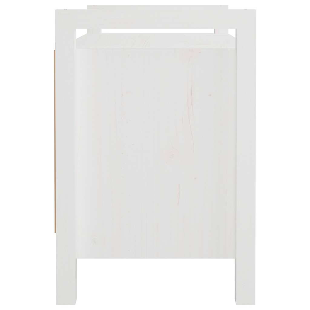 Flurbank Weiß 80x40x60 cm Massivholz Kiefer