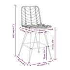 Barhocker 2 Stk. 45x56x103,5 cm PE-Rattan und Stahl