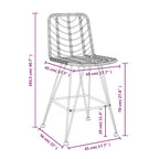 Barhocker 2 Stk. Schwarz 45x56x103,5 cm PE-Rattan und Stahl