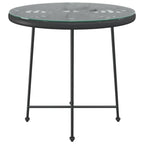 Esstisch Schwarz Ø80 cm Hartglas und Stahl