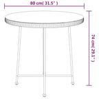 Esstisch Schwarz Ø80 cm Hartglas und Stahl