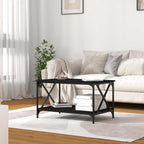 Couchtisch Schwarz 80x50x45 cm Holzwerkstoff und Eisen