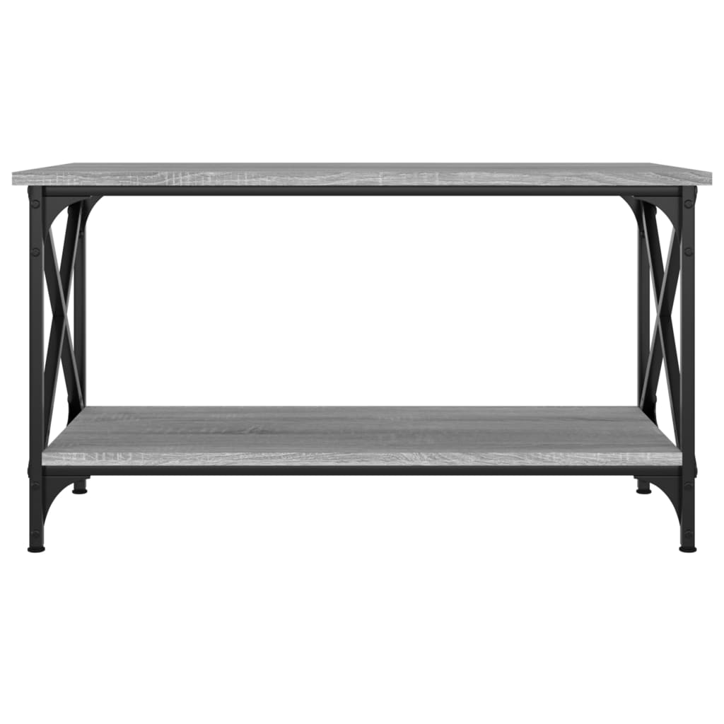 Couchtisch Grau Sonoma 80x45x45 cm Holzwerkstoff und Eisen