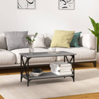 Couchtisch Grau Sonoma 80x45x45 cm Holzwerkstoff und Eisen