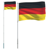 Flagge Deutschlands mit Mast 5,55 m Aluminium