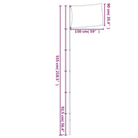 Flagge Irlands mit Mast 5,55 m Aluminium