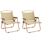Campingstühle 2 Stk. Beige 54x43x59 cm Oxford-Gewebe