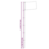 Teleskop-Fahnenmast Silbern 5,55 m Aluminium