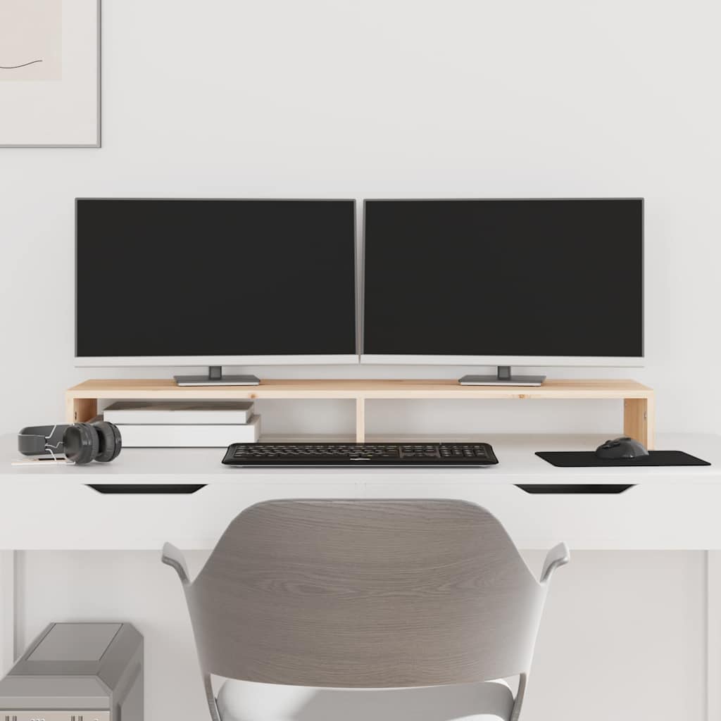 Monitorerhöhung 100 × 27 × 10 cm aus unbehandeltem massivem Kiefernholz