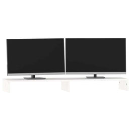 Monitorerhöhung 100 × 27 × 10 cm aus massivem Kiefernholz - Weiß