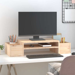 Monitorerhöhung 70 × 27,5 × 15 cm aus unbehandeltem massivem Kiefernholz