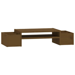 Monitorerhöhung 70 × 27,5 × 15 cm aus massivem Kiefernholz - Honigbraun